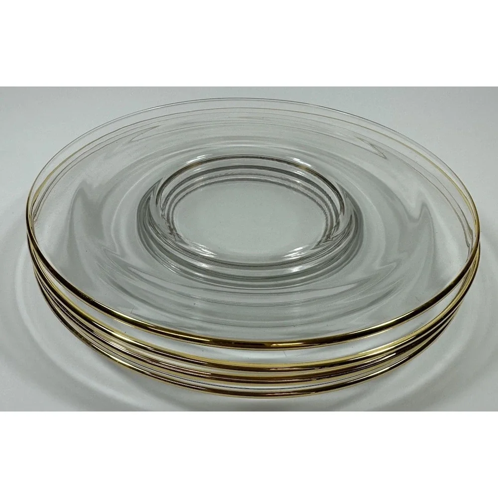 Clear Glass Salad/Luncheon Plates ~8